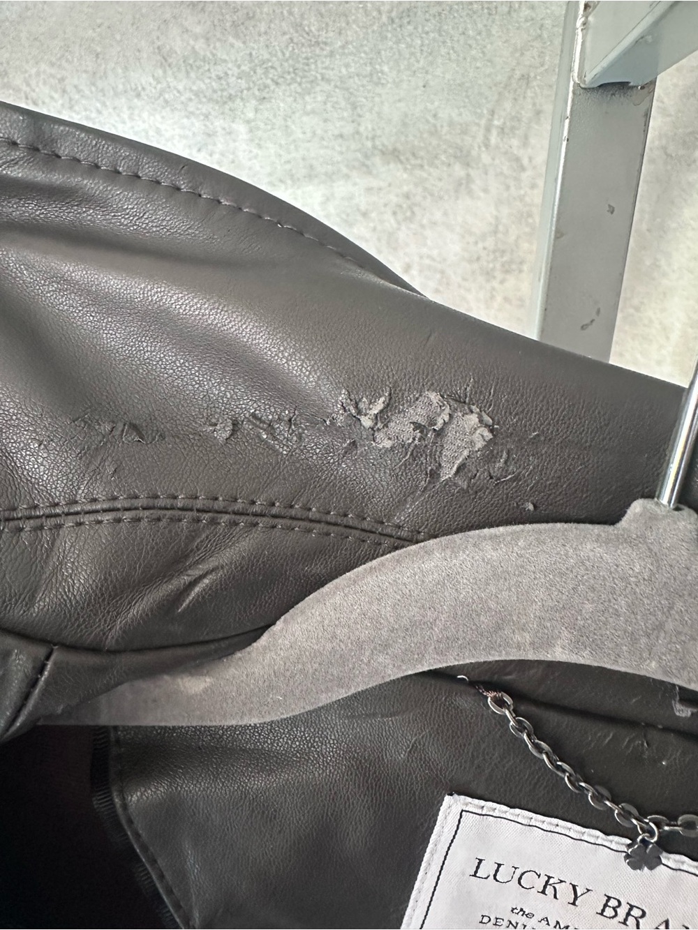 Lucky Brand Dark Brown Faux Leather Moto Jacket - Picture 7 of 7